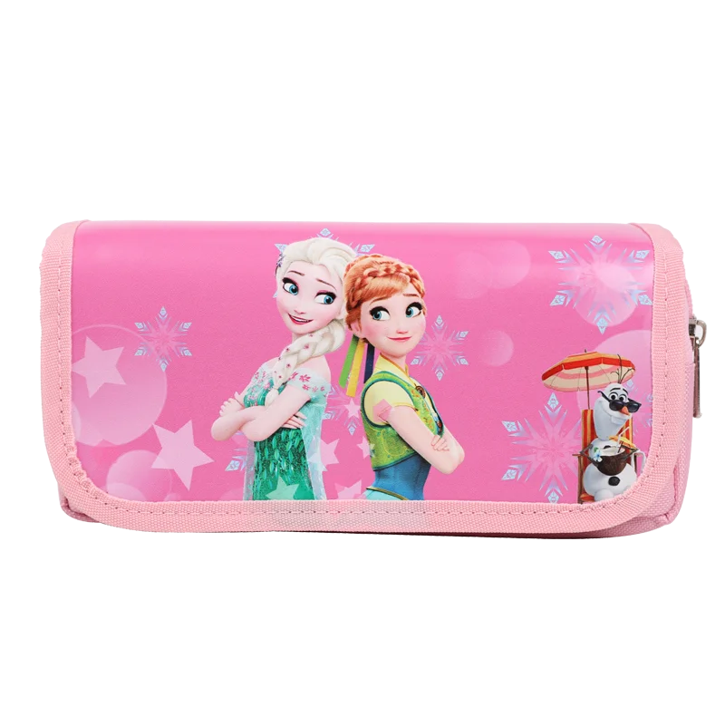 TOPSTHINK Frozen ice princess fabric kawaii 2 layer beautiful girl pencil case with zipper