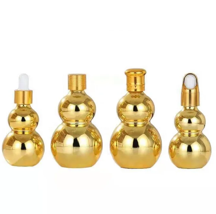 15ml set skin cream toner plated gold glass bottle 30ml personal care cosmetic moisturiser metal high quality shiny pump