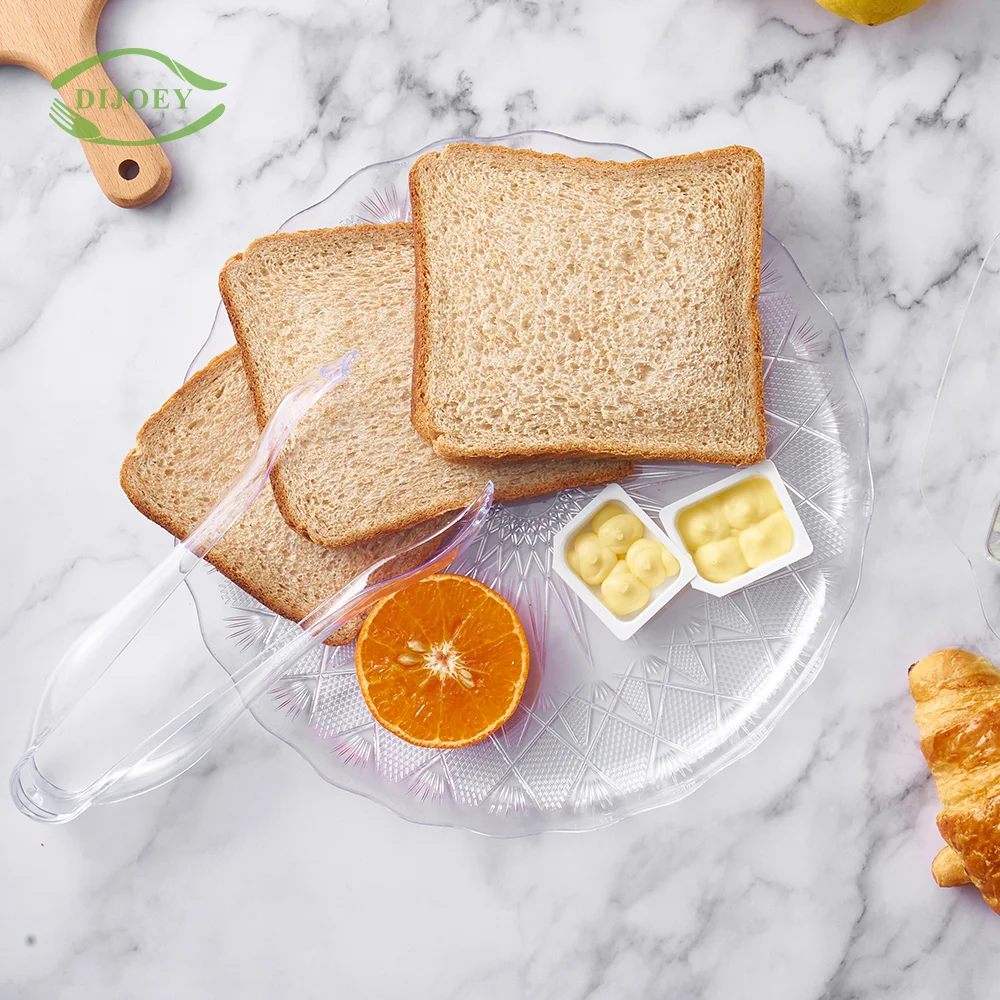 High quality wholesale cheap food grade plastic disposable transparent kitchen food snack fruit serving tray for promotion