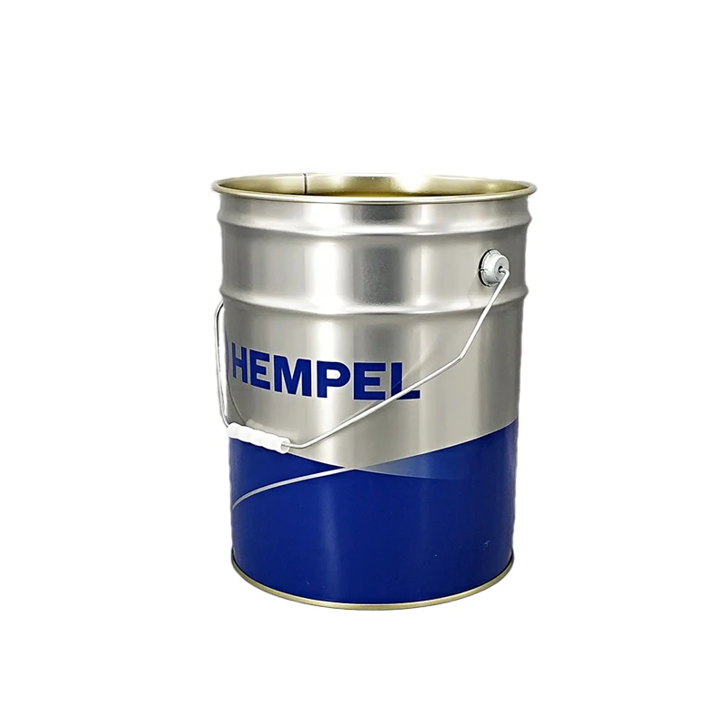 empty metal pail with flower lid 5gallon 20L tinplate iron coating barrel used for paint chemical