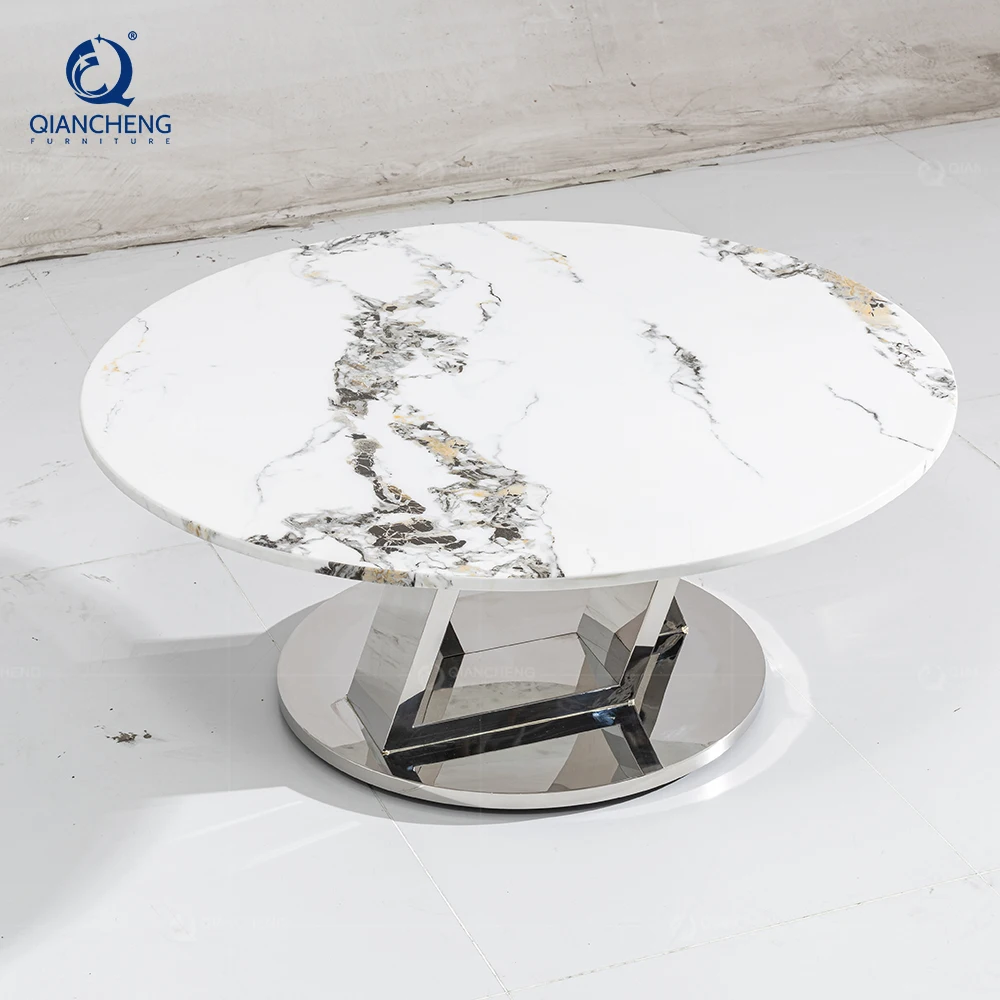Modern white marble coffee tables for the living room wholesale coffee table modern style Supplier guangdong importar