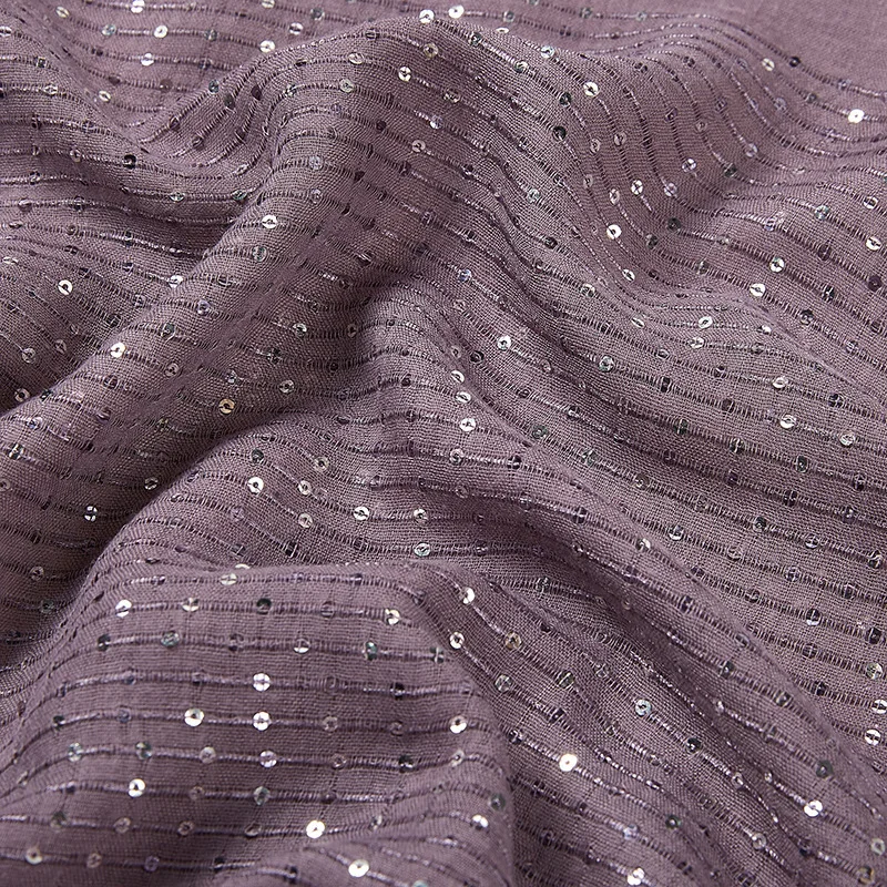 2021 Spring New Style Luxury Long Shawl Wraps Cotton Linen Sequin Muslim Women Hijab Scarf