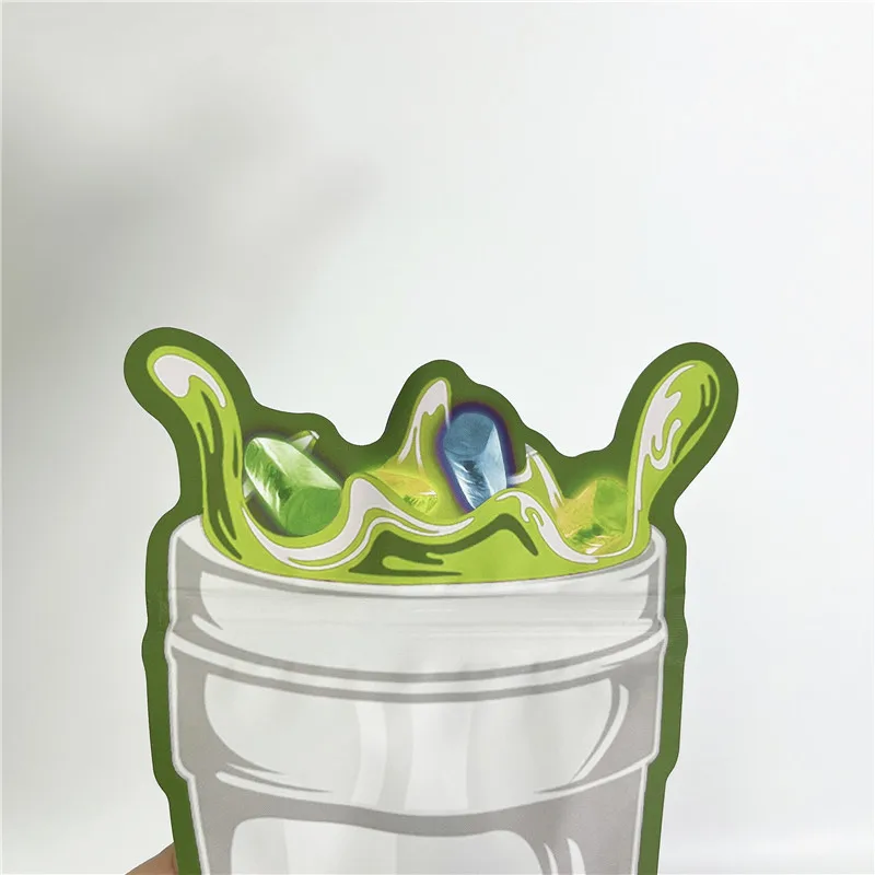 Special shape plastic die cut mylar bags custom design 3.5g smell proof ziplock bag