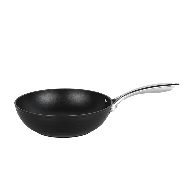 Zhongheng OEM Elegance Series Forged Aluminium Cookware Non Stick Wok Induction Base Full Induction Bottom