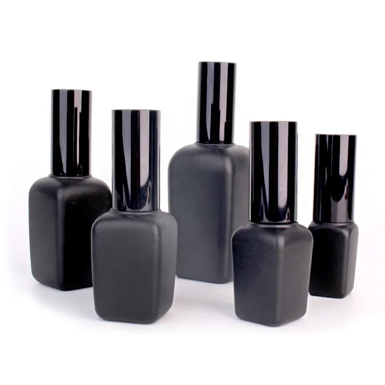 100ml matte black square glass bottle for perfume and spray lid