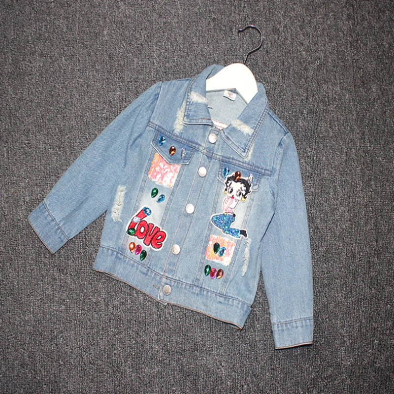 
2020 Autumn New Fashion hole Denim jacket Baby neutral clothes 