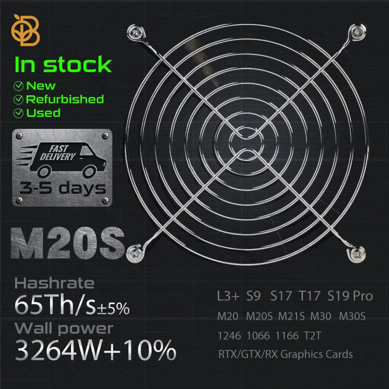 In Stock Used Whats M20S M21S M30 M31 ASIC 62T 65T 68T 3264W Second-Hand Whats M20S M21S M30 ASIC M20S