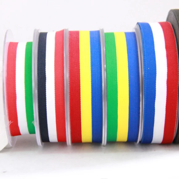 weaving stripe grosgrain ribbon tricolor webbing