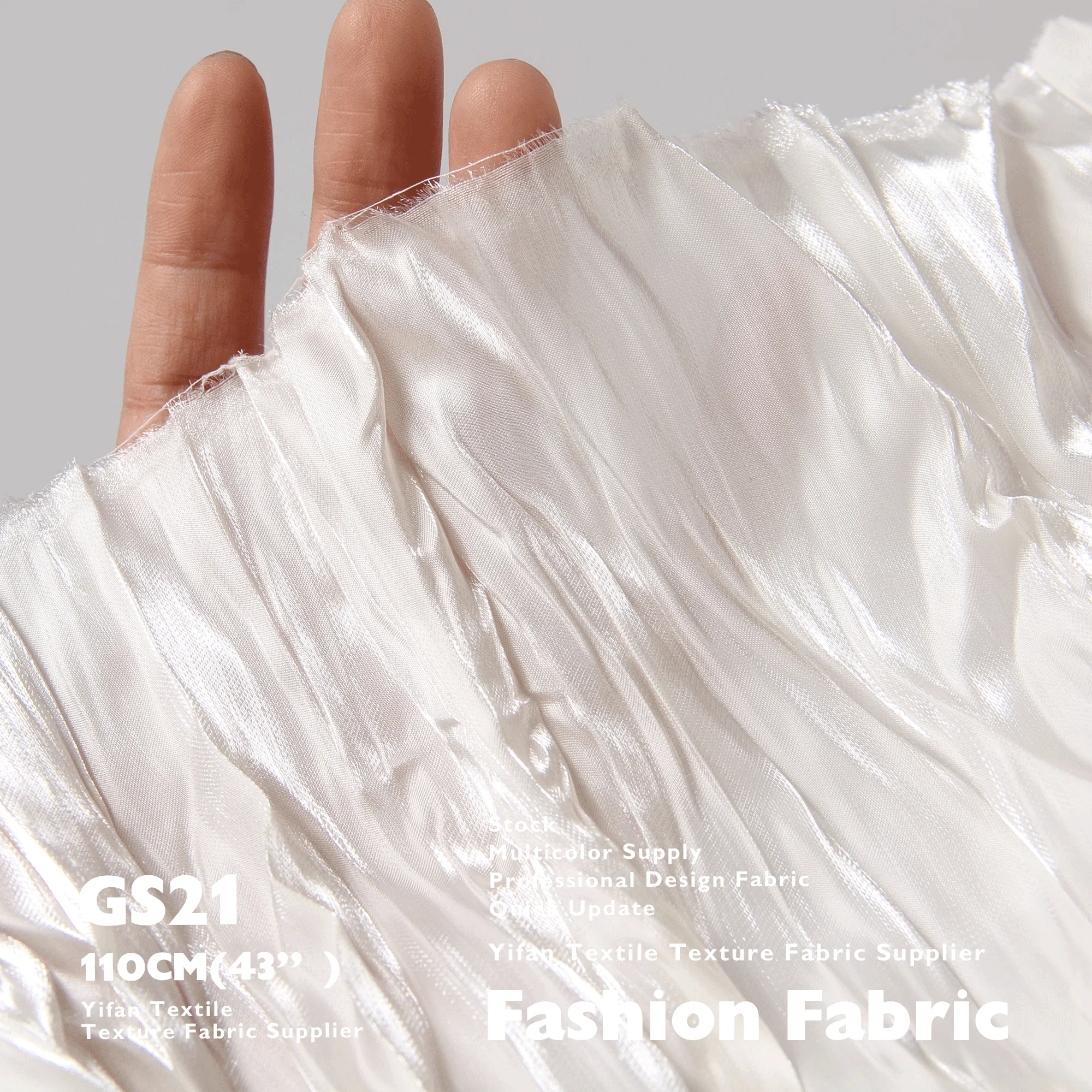 Fashion Fabrics Flowing Liquid Sheen Natural Messy Wrinkles Pleated Fabrics For Clothing Dress Shirt