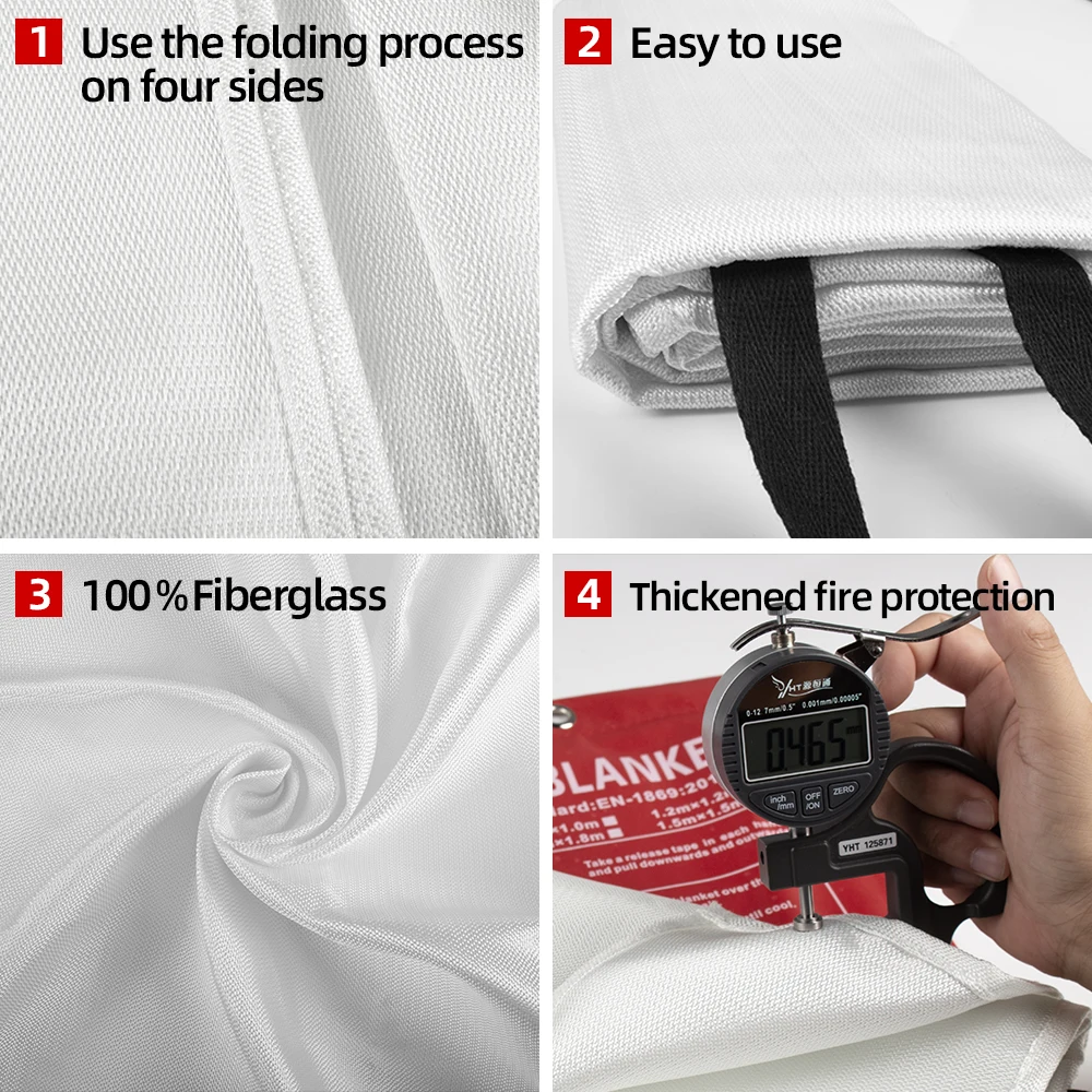 Reliable and Cheap 1m x 1m PVC hard box fire blanket roll for home