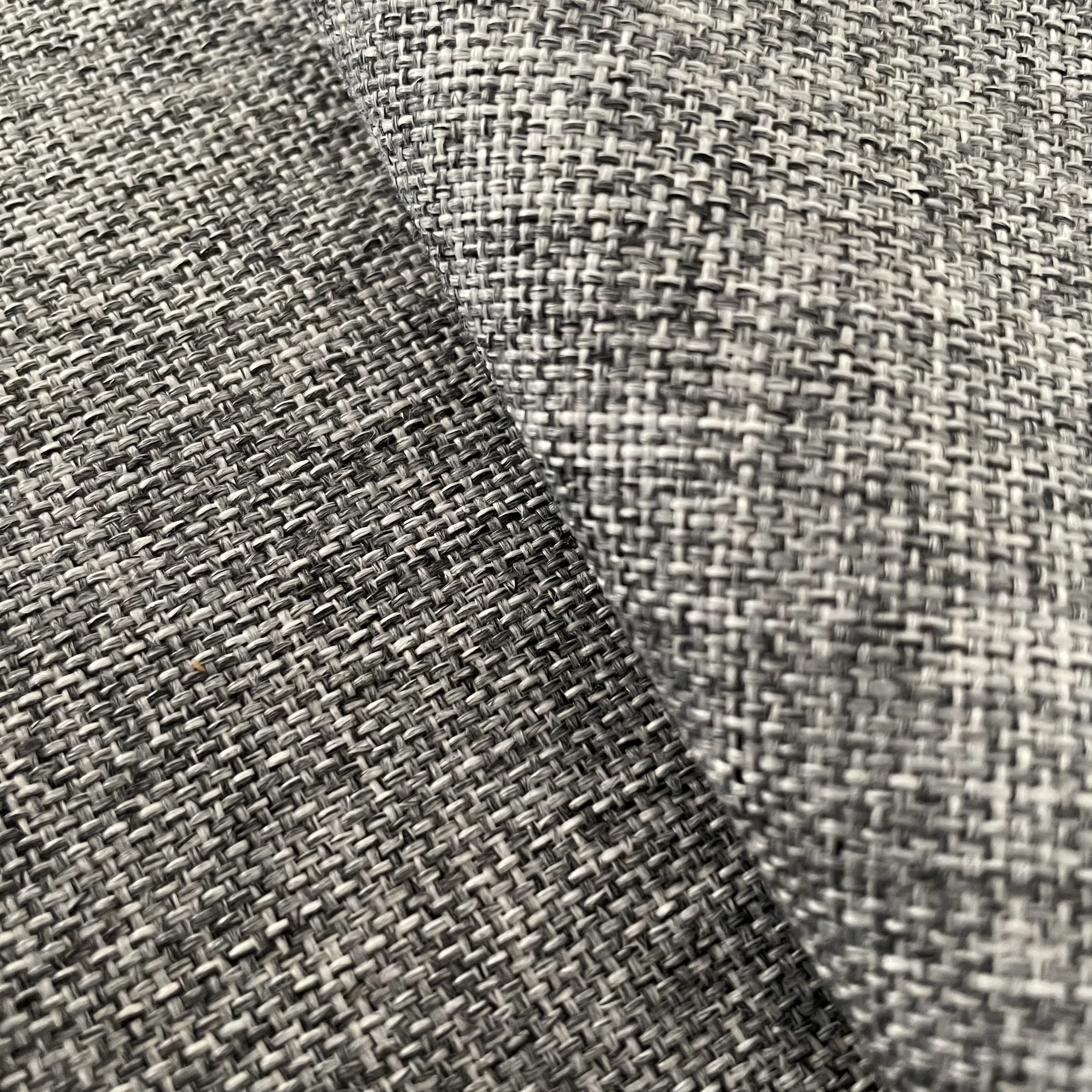 100% Polyester yarn dyed black and white color wide width linen like curtain fabric