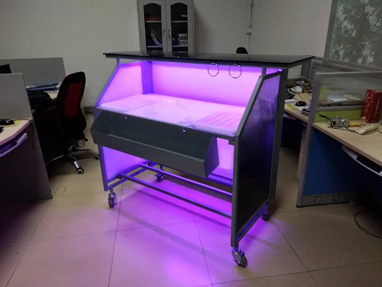 Aluminum shelf pp board folding mobile bar table furniture  space saving Design Mini Hotel bar counter for sale