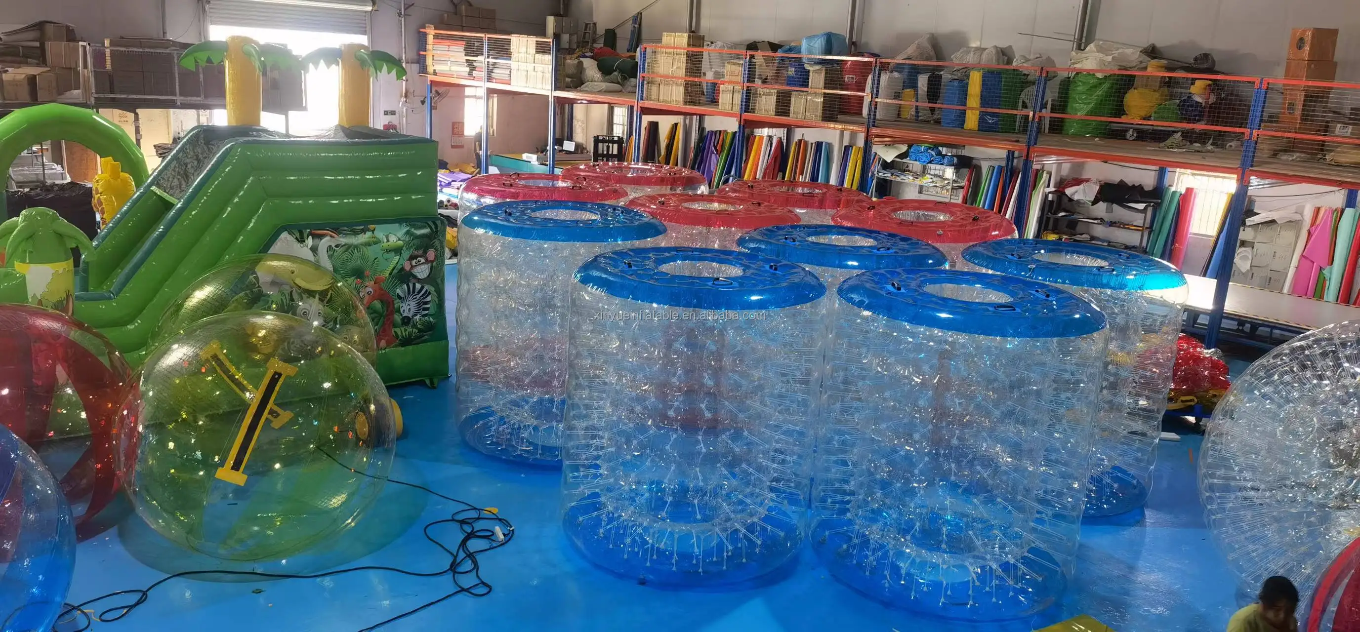 Custom 1.0mm Pvc Inflatable Floating Water Roller Zorb Ball Hamster Wheel Inflatable Water Toys For Sale