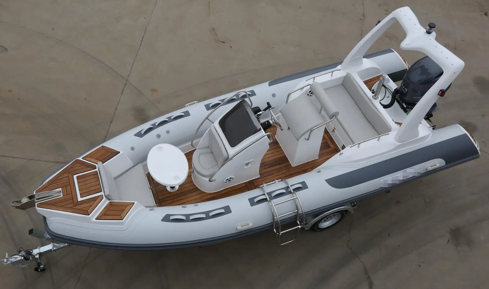 Shock price rib 580 rigid hull fiberglass hypalon inflatable rib boat for 8 person