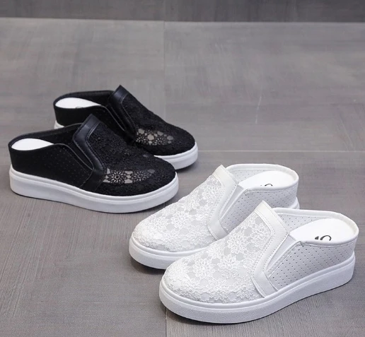 New wedge slippers ladies summer fashion outside wear thick bottom muffin inside increase mesh breathable flip-flops women