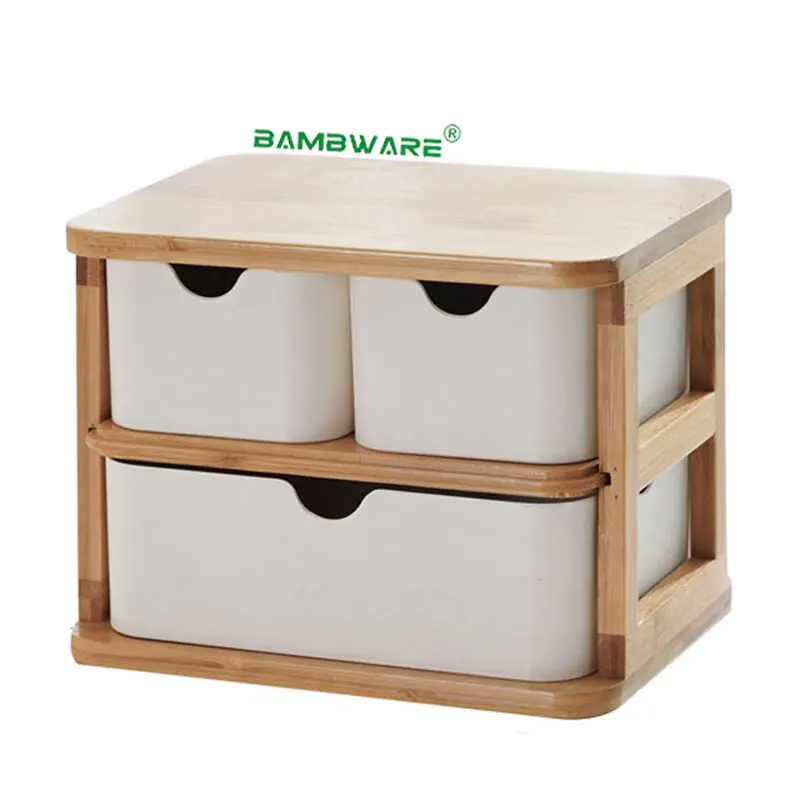 Factory Bamboo Fiber Drawer Tray Desk Office Organizer Earing Storage Box With OEM ODM
