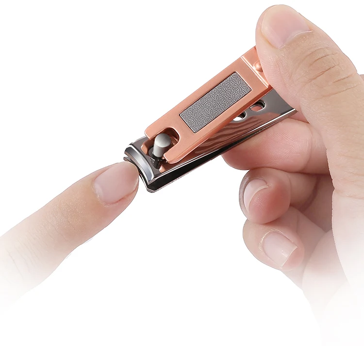 Fashion Rose Gold Manicure Set Professional Easy Used Anti Splash Sharp Jaw Nail Clippers Set