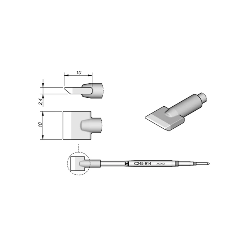 WEIDINGER Solder Lead Free JBC Blade-shaped Width 10 mm, C245914 Soldering Tip  for Soldering Iron T245