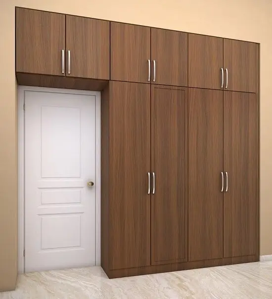 Home Deco Fashion Minimalist Solid Wood Wardrobe Armoire Contemporary Brown Storage Cabinet Armories Wardrobes For Small Bedroom