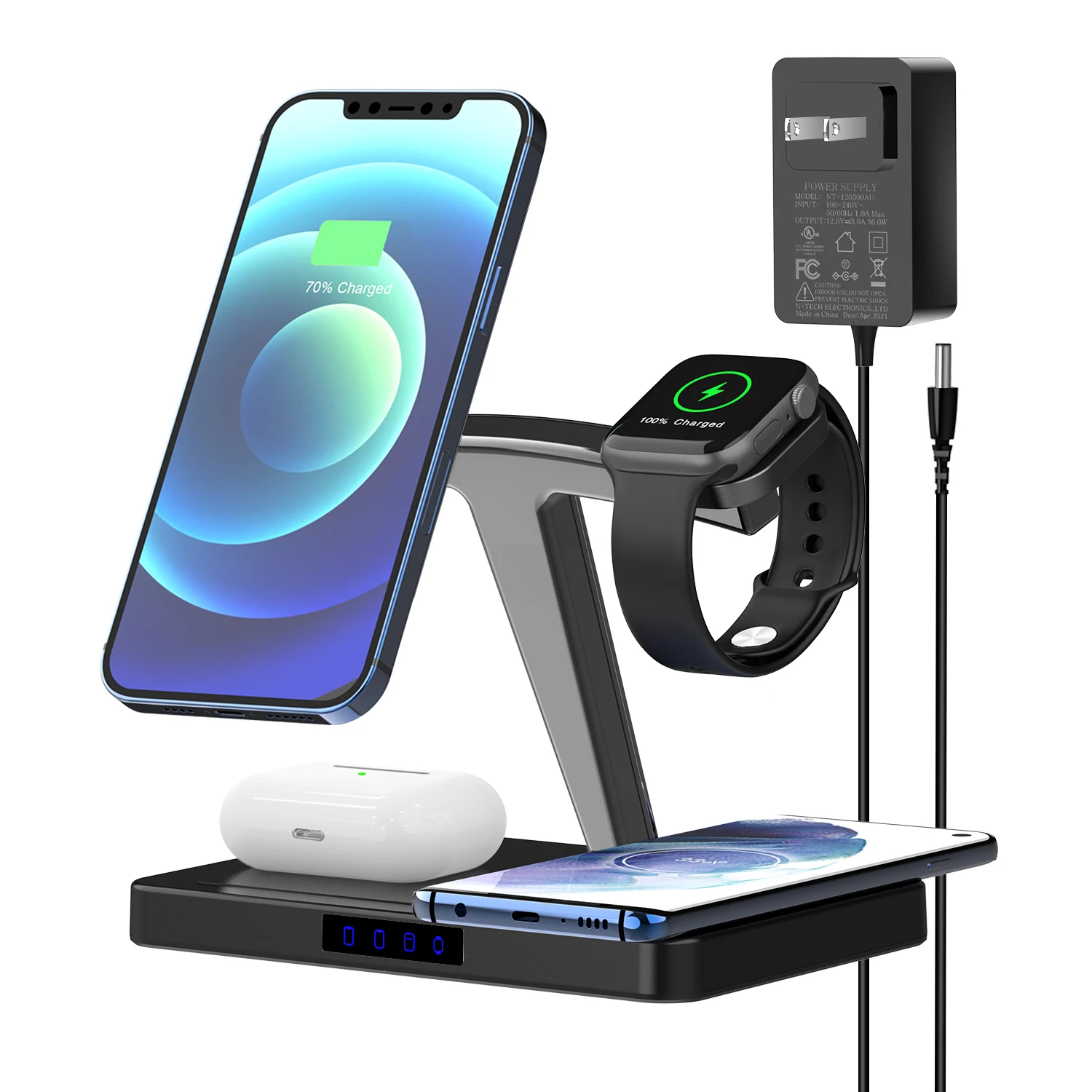 Wireless Charger 3 in 1 Charging Station for Apple Magnetic Wireless Charging Stand for iPhone 13 Pro Max/13 Pro
