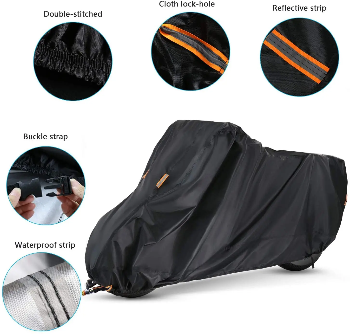 Классический черный Водонепроницаемый/Устойчивый К УФ/ветру/Устойчивый к разрыву чехол для мотоцикла