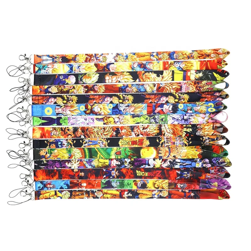 Classic anime keychain lanyard Dragon Ball Figures Neck Strap Cartoon Popular Manga Son Goku Gohan Broli Lanyards