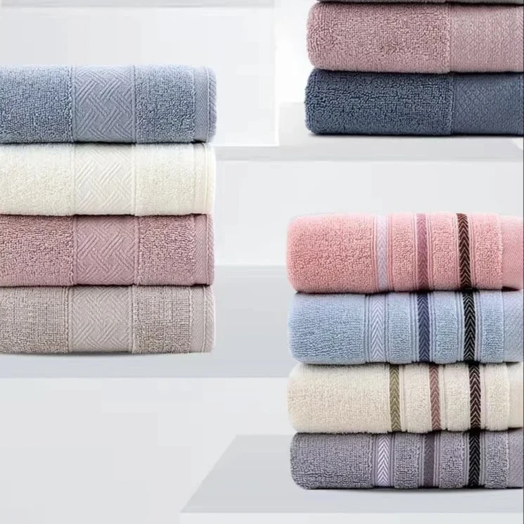 33*70cm Pure cotton thickened household couple towel soft absorbent adult large bath towel Daily face handkerchief towel