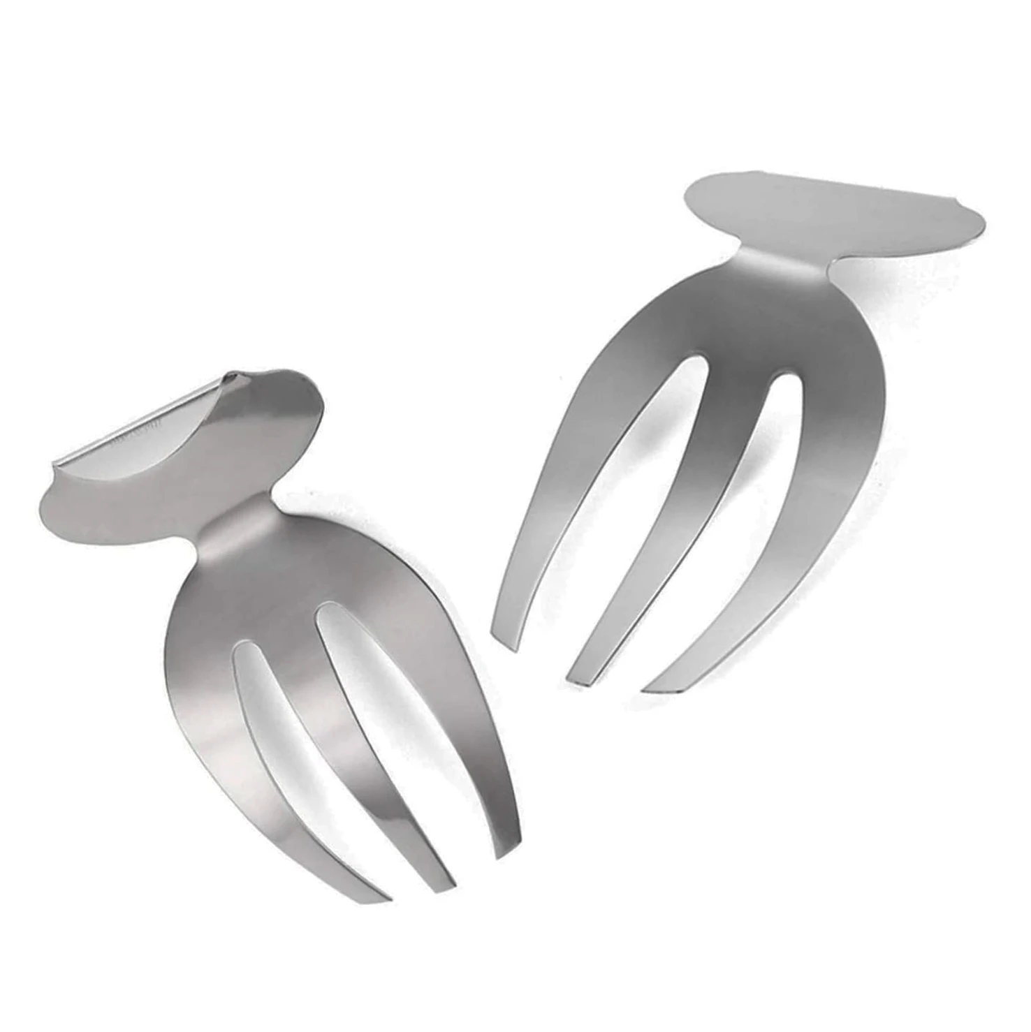 E-PIN 2 Salad Hands stainless Steel Salad Servers Kitchen Helper Pasta Servers