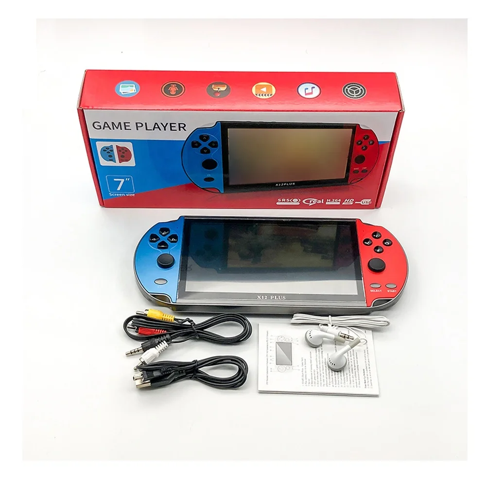 Hot Selling Support TF card X12 Plus Handheld Game Player Retro Games Video Retro Game Console 7.0 Inch Big LED Screen Player