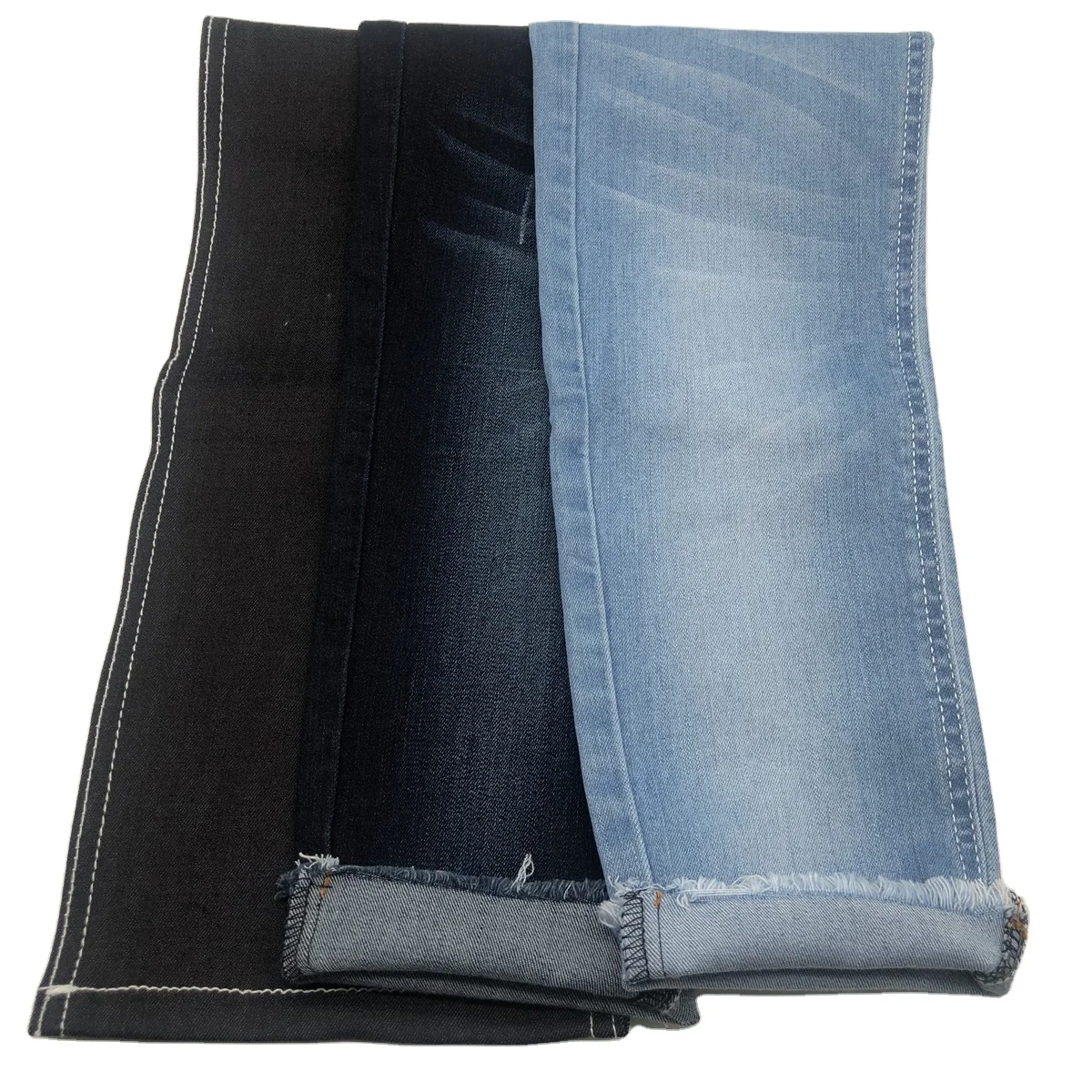 9.25oz blue black col cotton sorbtek repreve stretch denim fabric 8300 meters in stock