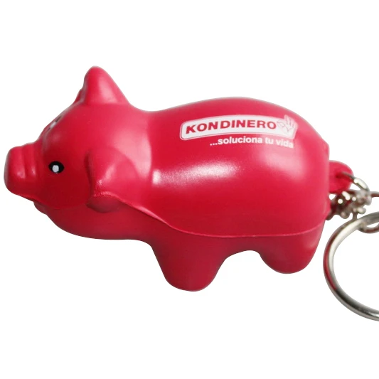 Mini Promotional gifts Customized Logo High Quality Stress Relief Medium elasticity Toy Cartoon Pink Pig Children PU Stress Ball