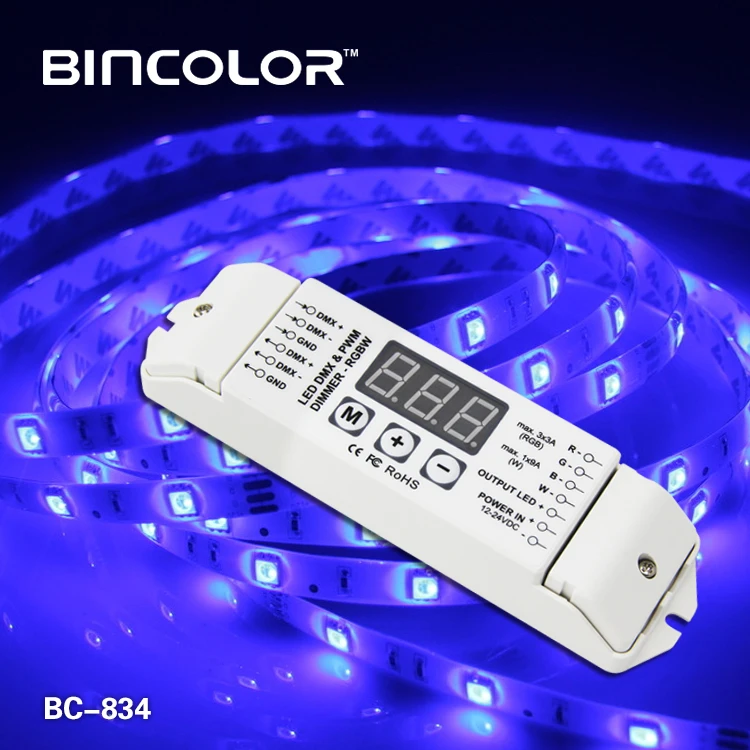 BC-834 High Quality 4CH 25A DMX512 Decoder 24v Rgbw DMX CV Decoder LED Controller