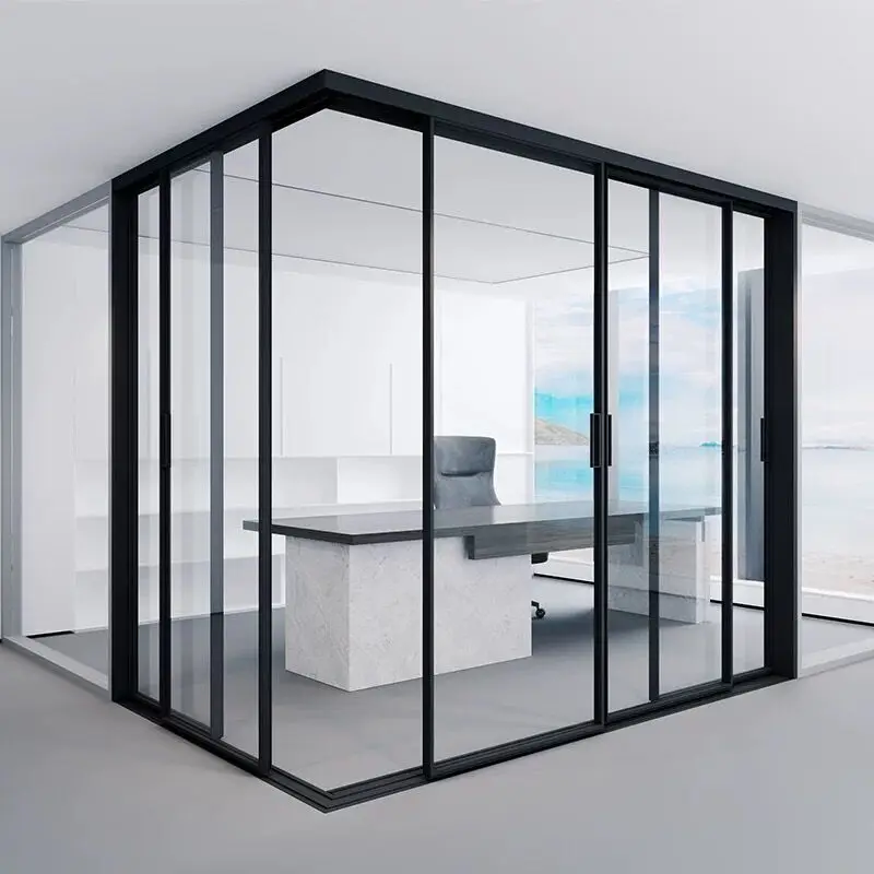 Excellent Quality Luxury Narrow Frame Lock Aluminium Sliding Door 8-Ftx9-Ft-Sliding-Glass-Doors
