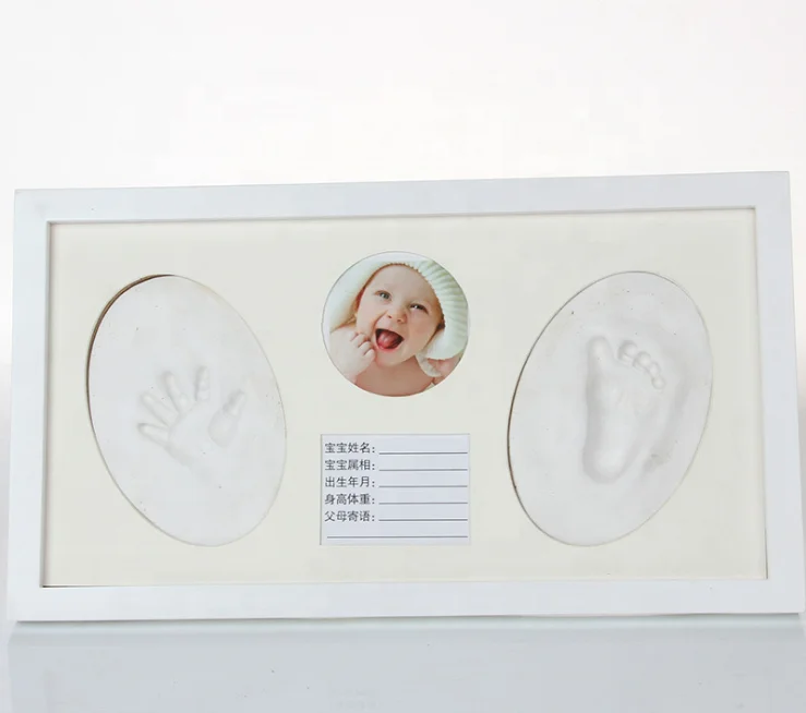 wall decor baby footprint kit foot impression frame with clay