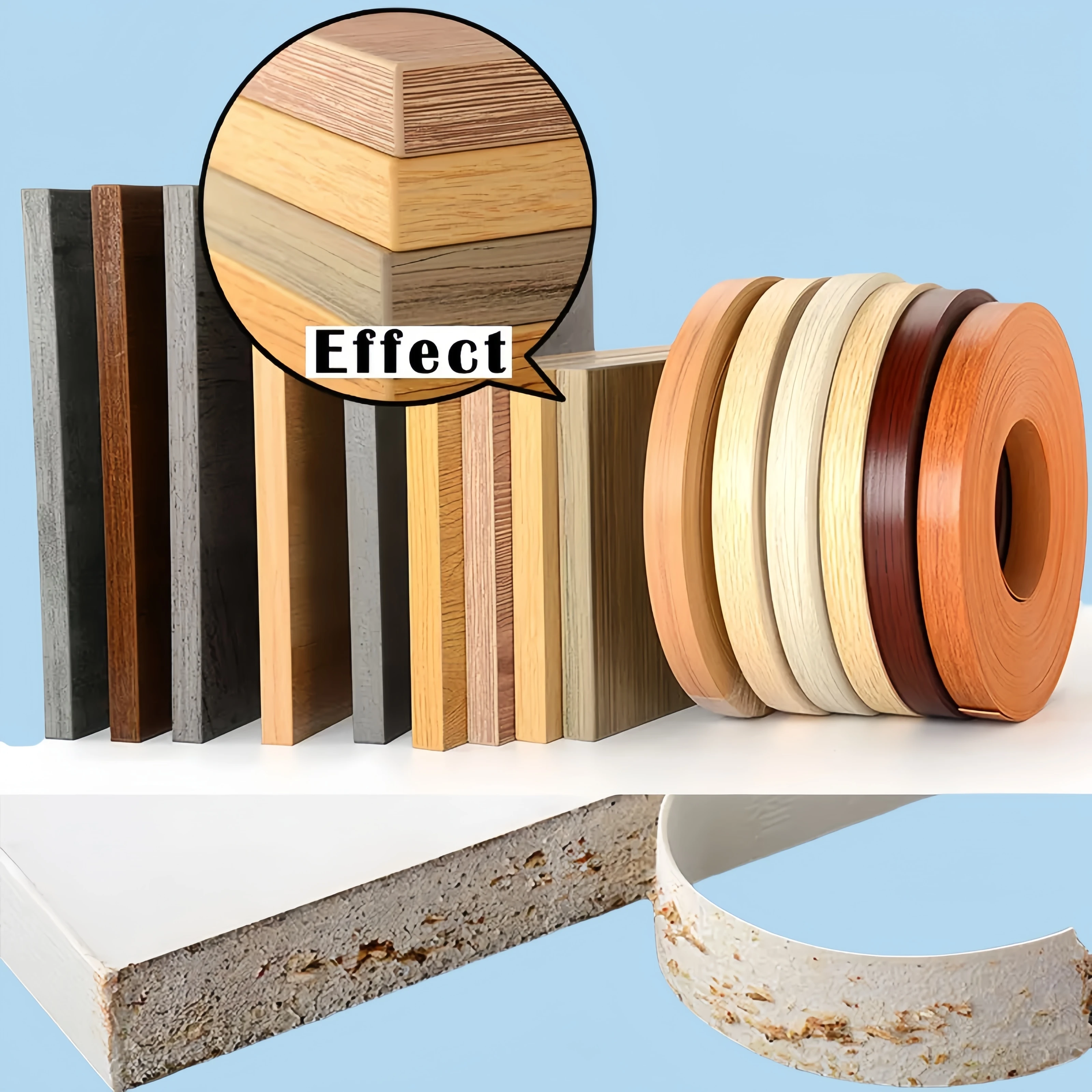 Furniture Accessory High Quality 1mm Edging Strip PVC Furniture Edge Band Tape for Kitchen Cabinet