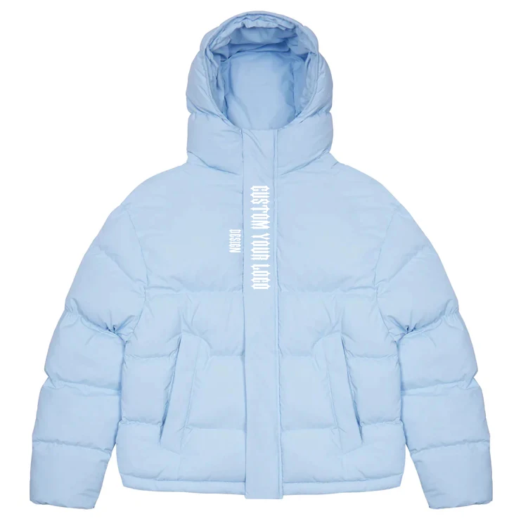 Fashion Designer Custom Stitching Puffer Jacket For Men High Stand Up Collar Padded Crop Puffer Jacket