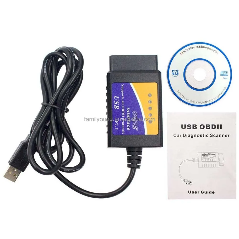 USB ELM327 OBD2 сканер V1.5 автомобильный диагностический инструмент считыватель кодов автомобиля OBDII интерфейс ELM 327