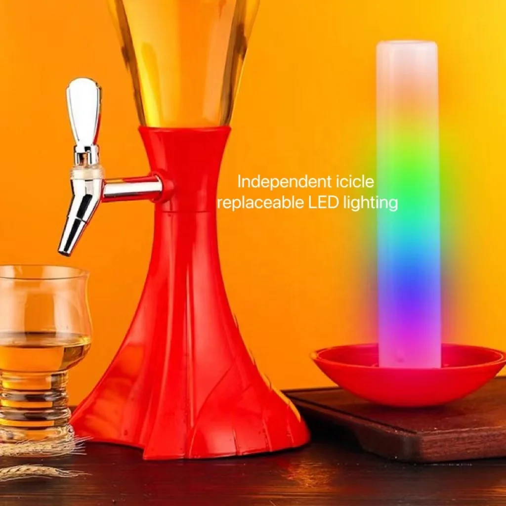 Red Yellow bar Beer Tower Cold Drink Juice Dispenser with tap Drop resistant milk tea juice store Drink Dispenser
