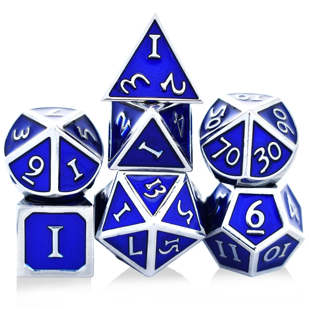 Bulk dice wholesale polyhedral metal set dice Dungeon and dragon miniature role playing DND metal dice