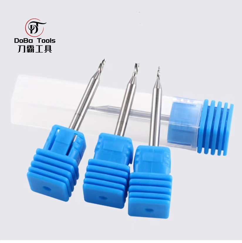 Micro flute diameter 0.4-1.5mm Single flute left rotary milling cutter for 3c products end mill for phone PC PMMA and PET