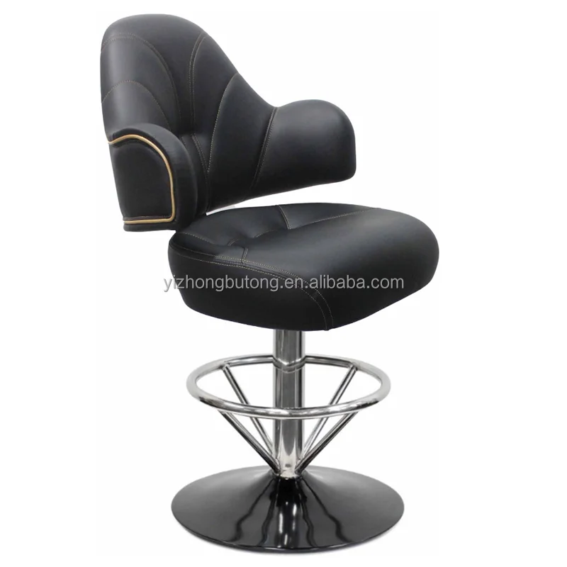 luxury modern popular wholesale casino chair stool metal base leg and soft leather seat used for casino gambling game poke table
