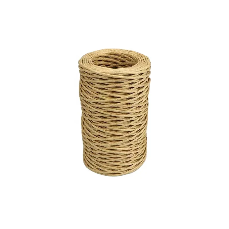 Wholesale 1mm 2mm colorful Paper Raffia Wire Wrapping Ribbon For DIY Bouquet Basket