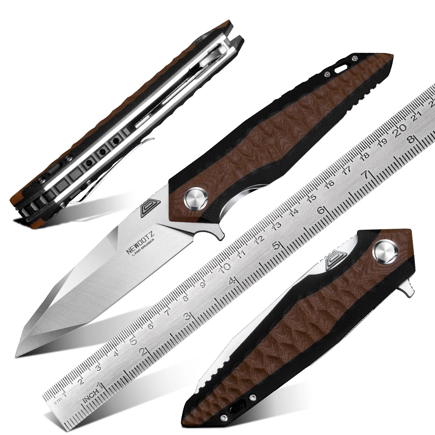 G10 Handle D2 Steel Tactical Folding Knife with Pocket Clip EDC Self Defense Knife Camping Outdoor Activities