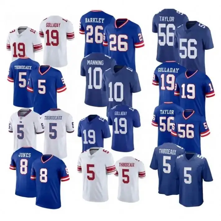 Мужская футболка с надписью New York Giant 8 Daniel Jones 26 Saquon Barkley компактная в американском стиле
