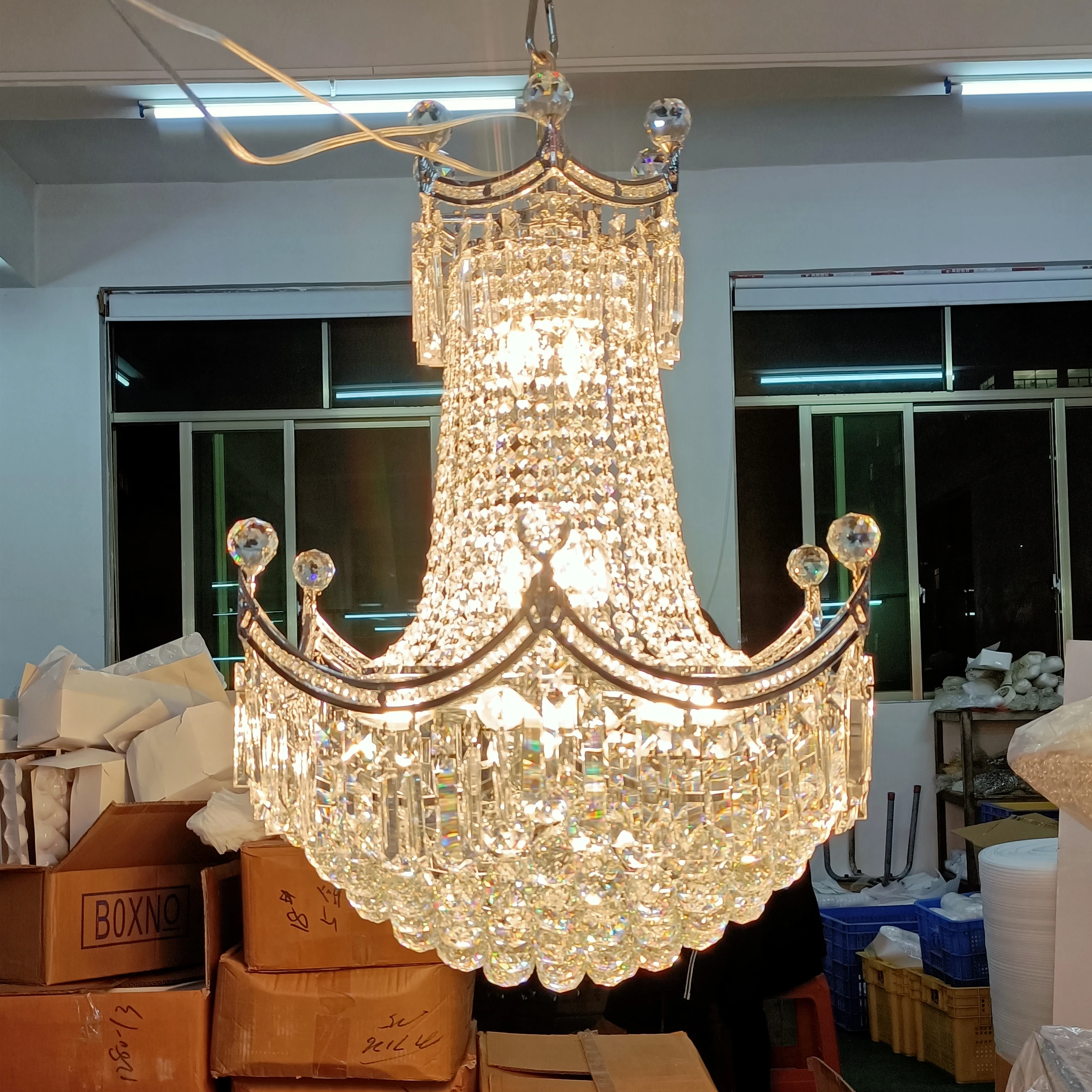 Interior design clear Crystal House Decoration Hotel Wedding Crystal Ceiling Lamp Globe Pendant Light Crystal Chandelier