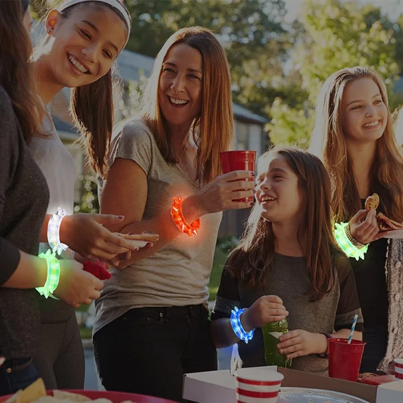 Goodie Bag Fillers Light Up Spiky LED Bracelets Flashing Party Favors LED Wristbands for Kids Girls Boys Adults Gifts
