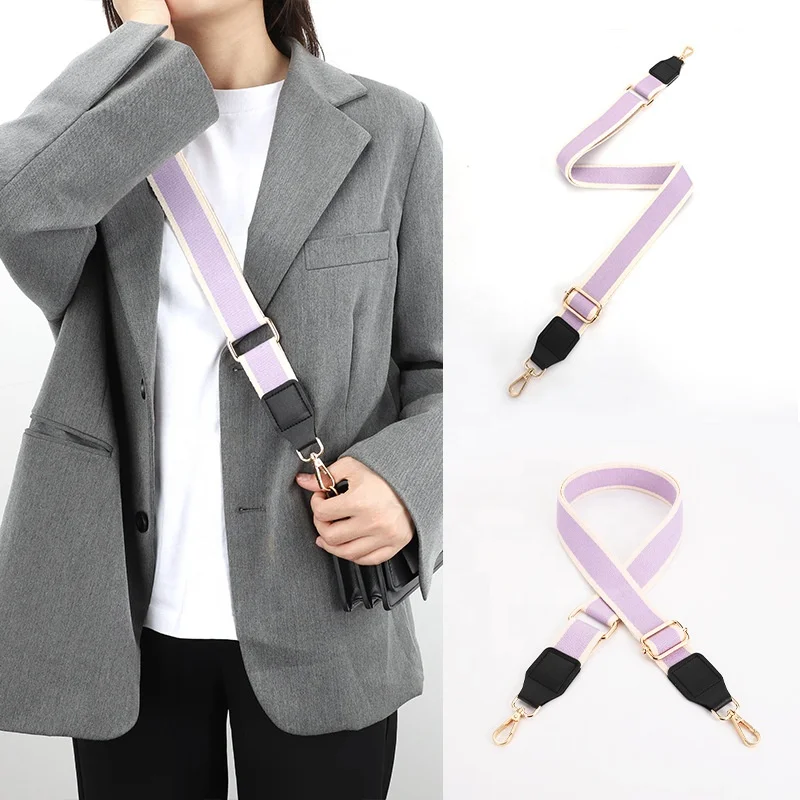 Dynamics Colorful Wide Shoulder Strap Adjustable Replacement Belt Cross Body Handbag Purse Strap Cotton Canvas Fabric Bag Strap