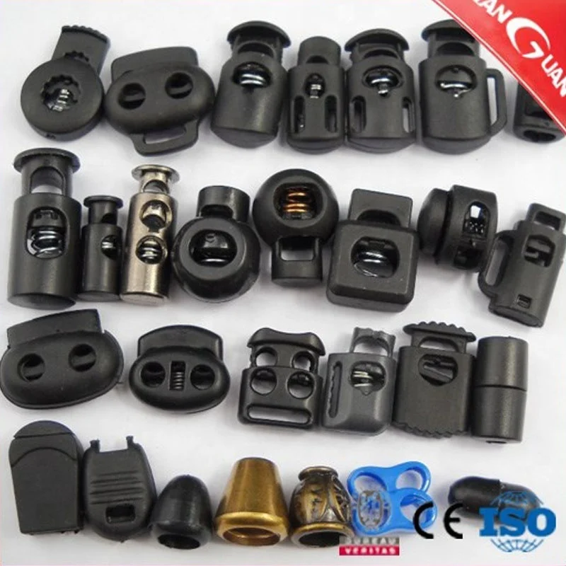 POM Two holes Plastic Spring Stop Toggle Cord Locks End