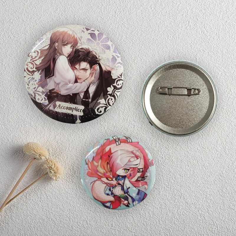 Pin maker plain promotional 44mm reflective sublimation printing assorted blank metal logo custom badge pin button for outdoor