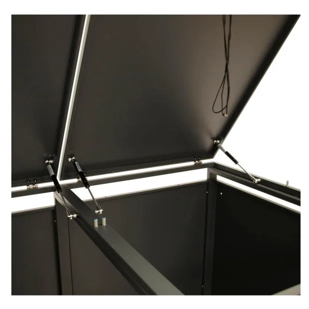 Outdoor Galvanized Steel Trash Can Enclosure  1 bin Garbage Can Storage